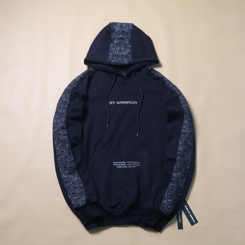 JAKET SWEATER HOODIE SKM STRIPE BATIK UNISEX PREMIUM QUALITY