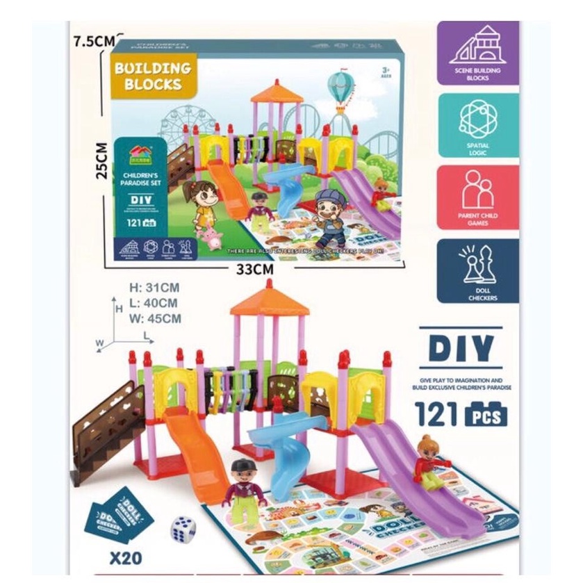 Mainan Building Blocks Children's Paradise Set 121 Pcs No.699-133