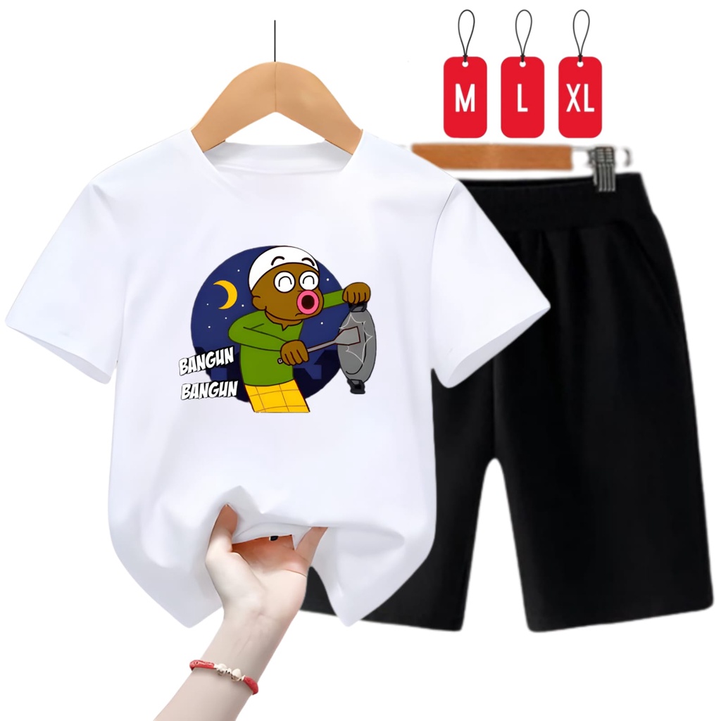 Hzl_outfit Setelan Kaos Anak Laki Laki Dan Perempuan Bangun Bangun