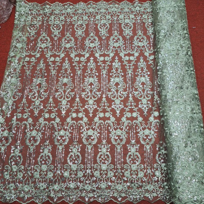 Kain tile lace bordir full payet