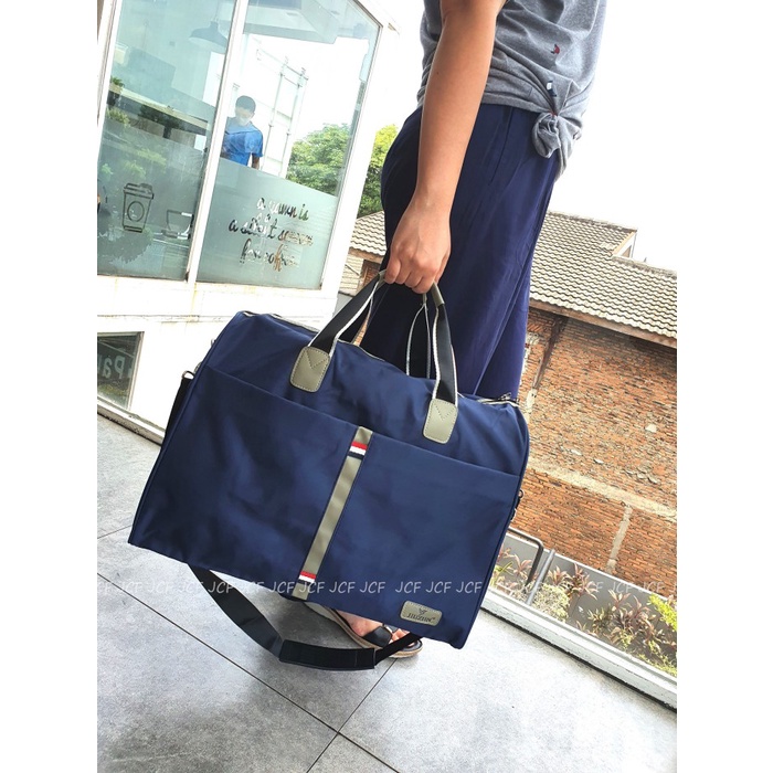 PROMO TAS TRAVEL BAG JINJING BESAR WANITA PRIA TAS TREVEL MUDIK PAKAIAN MILL - BIRU MURAH TRENDY TER