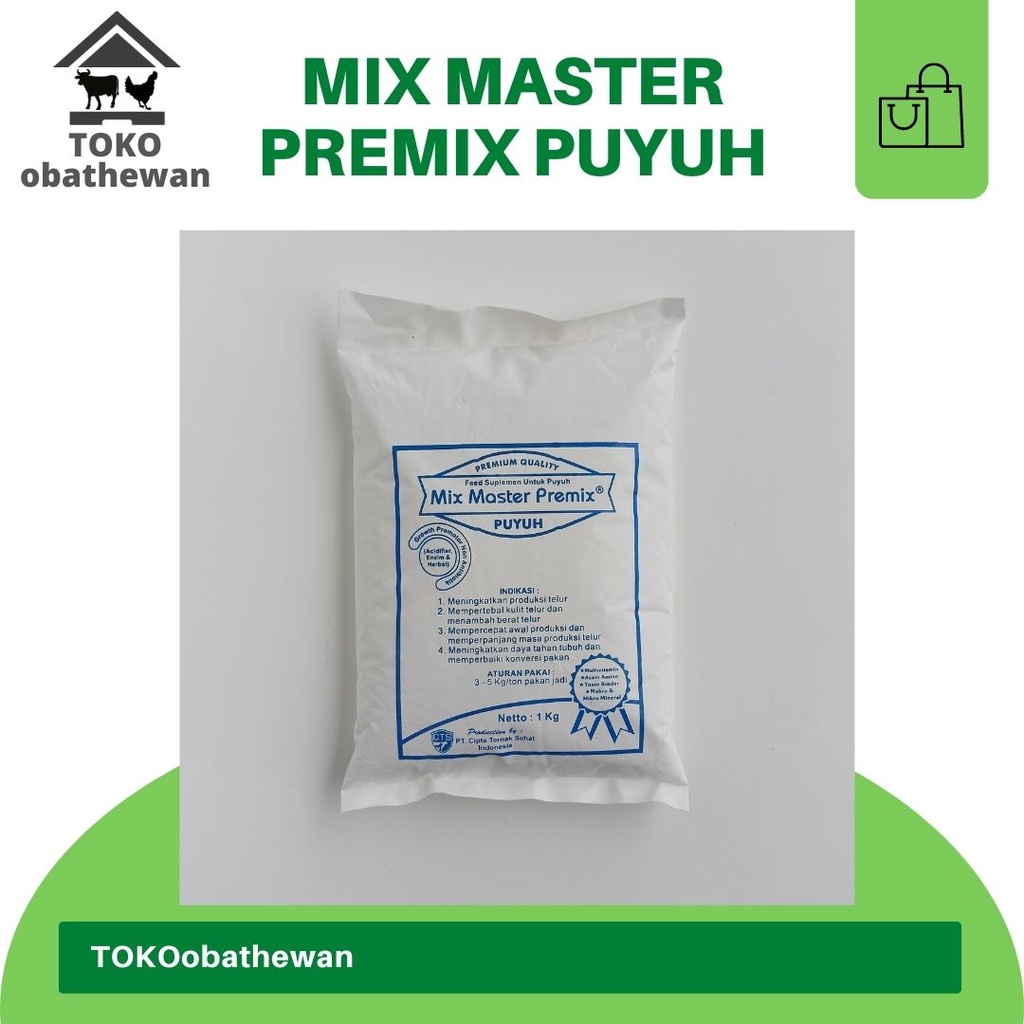 MIX MASTER PREMIX PUYUH 1 kg - Suplemen tambahan Pakan untuk Burung Puyuh Petelur - Pemacu produksi dan kualitas telur - Premix burung puyuh petelur