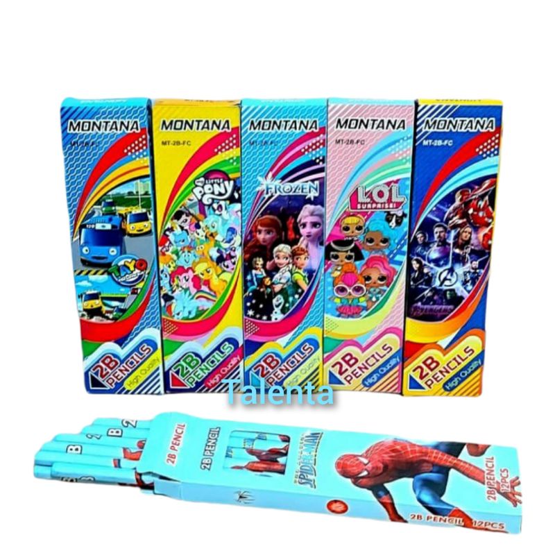 Pensil 2B Pencil Murah Kartun Lucu Grosir 1 Lusin