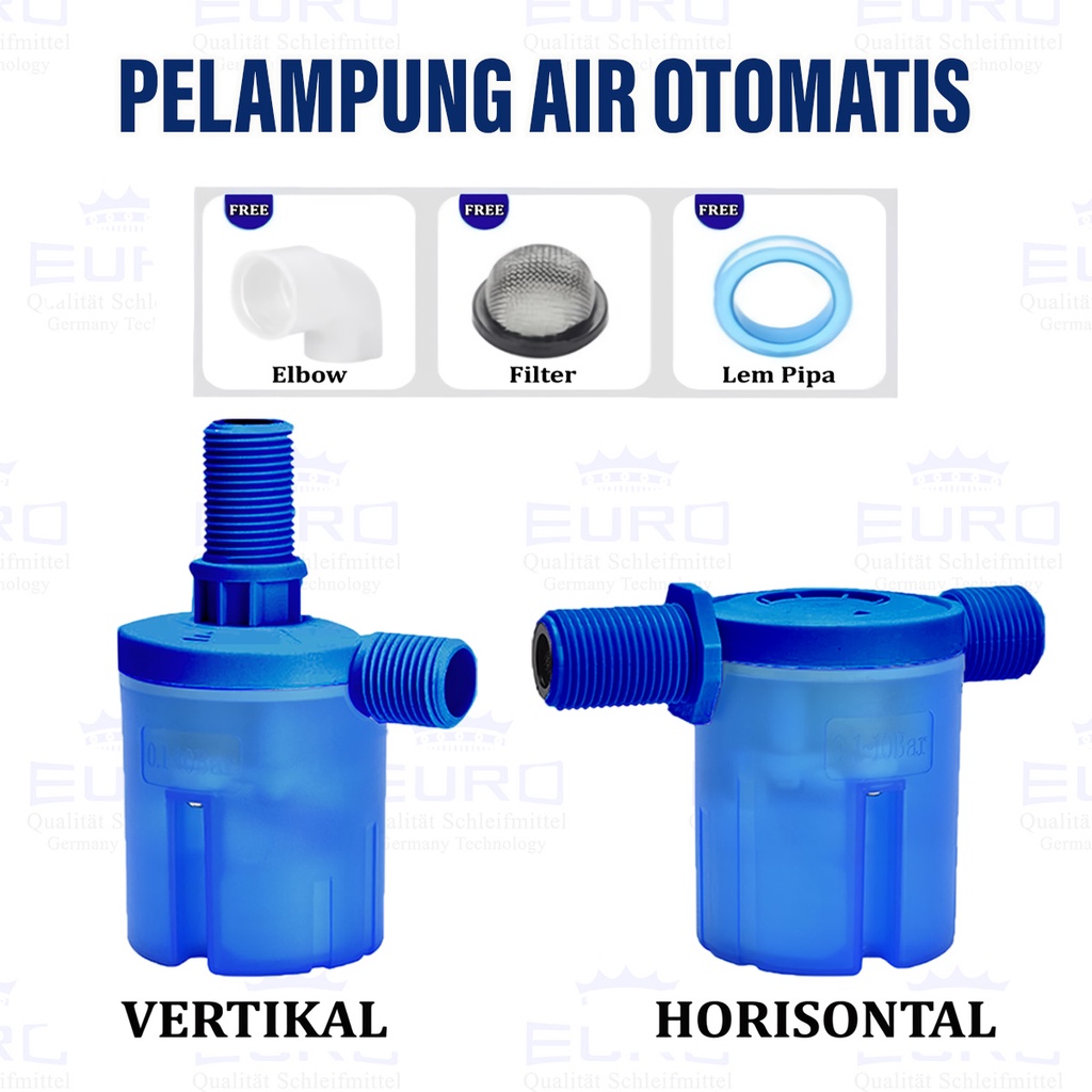 Pelampung air tandon kran air toren otomatis 1/2 dan 3/4 inch model TRANSPARAN vertikal horizontal murah