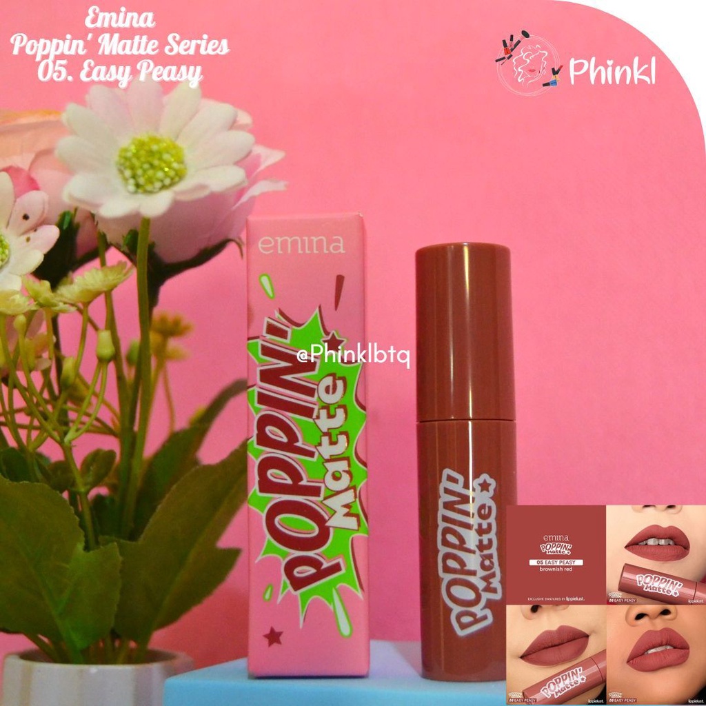 `ღ´ PHINKL `ღ´ ╰☆☆ 𝔢мιℕά ☆☆╮Emina Poppin Matte Lipcream ombre cocok untuk remaja ke sekolah kampus kerja