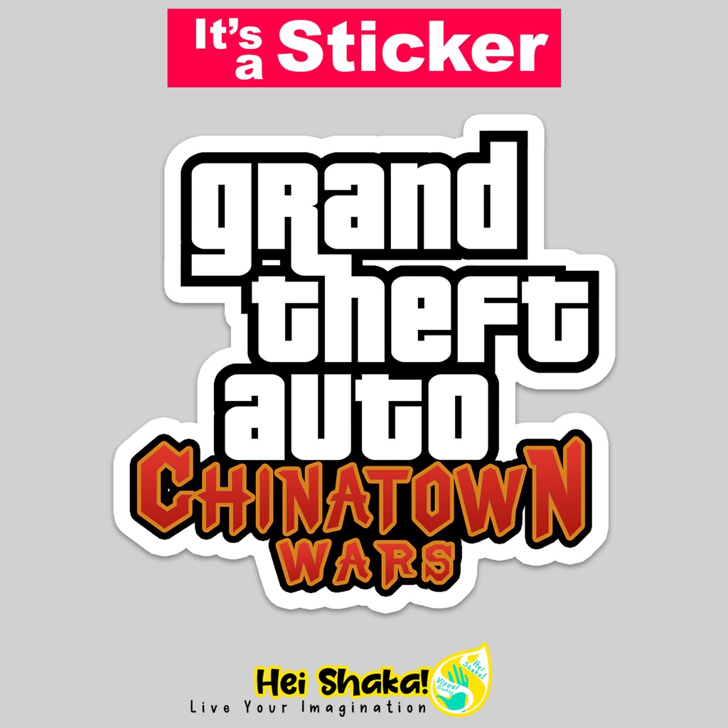 

Stiker GTA Grand Theft Auto Chinatown Wars Sticker Gamer Tempelan Gaming Bahan Vinyl Anti Air
