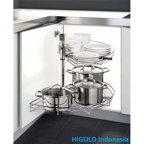 Rak Dapur Higold Fashion-180 Revolving Basket/Rak Sudut Putar 101106