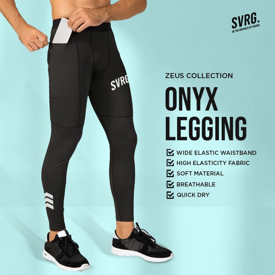 SVARGA ONYX Celana Spandex Strit Olahraga Pria – Celana Legging Sport Pria