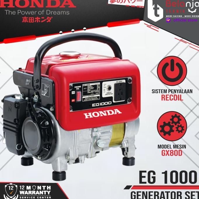 Honda Generator Set Bensin Portable Eg1000 800 Watt Genset Eg 1000