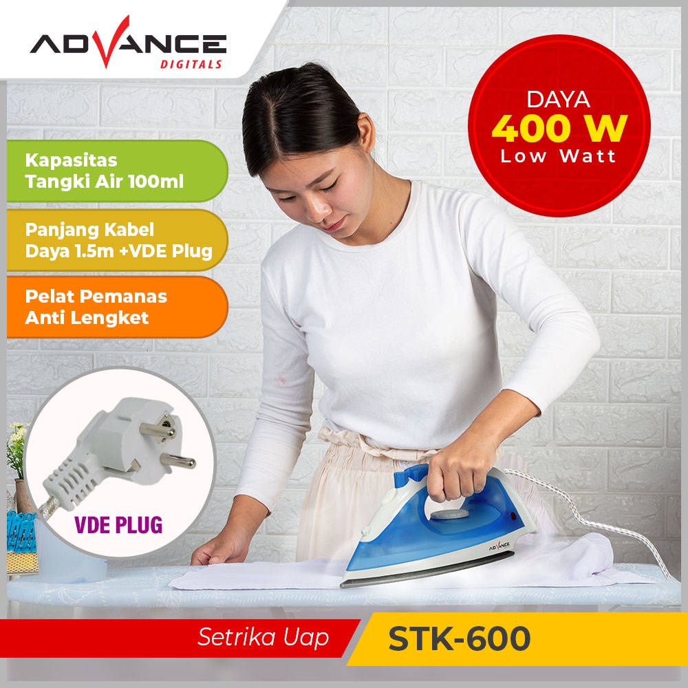 【Garansi 1 Tahun】Advance Setrika UAP STK-600 Setrika Listrik Anti Lengket