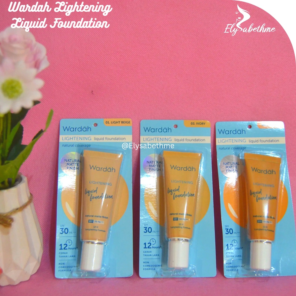 ✿ELYSABETHME✿ 🅆 🄰 🅁 🄳 🄰 🄷 wardah beauty lightening foundation alas bedak hasil alami natural mattee kosmetik halal tahan lama tidak cakey