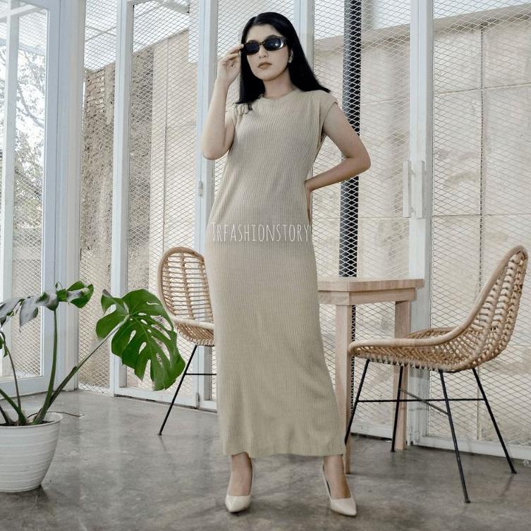 Inner Dress Kutung Rajut | Gamis Tanpa Lengan | Inner Dress Manset Knit ▫ EEK.9Fe23ᴰ