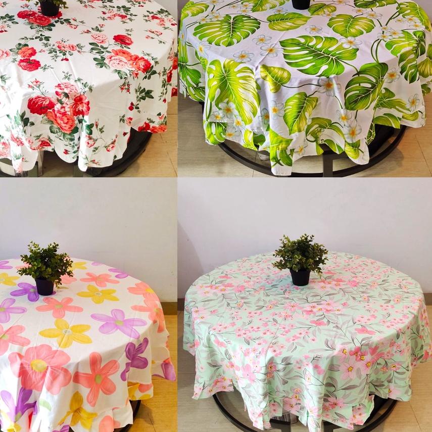 ➽ an Taplak Meja Makan Bulat 4 (Empat) kursi Rempel / Rumbai / Taplak Meja Oshin ✥