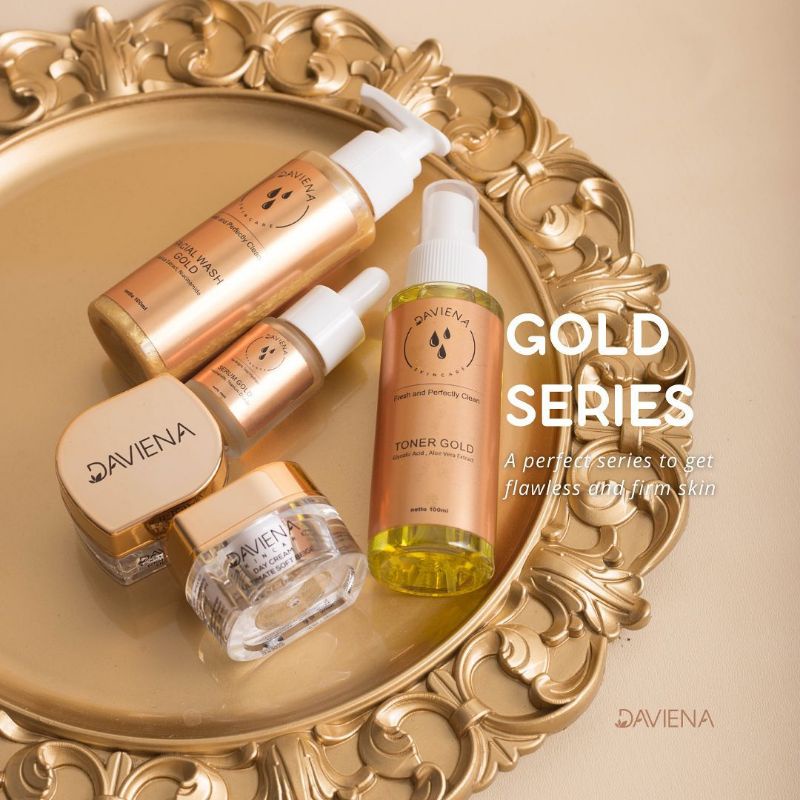 Gold Series Daviena Skincare | Gold Series Davina isi 5| Mencerahkan Wajah | Flek Hitam dan Bekas Je