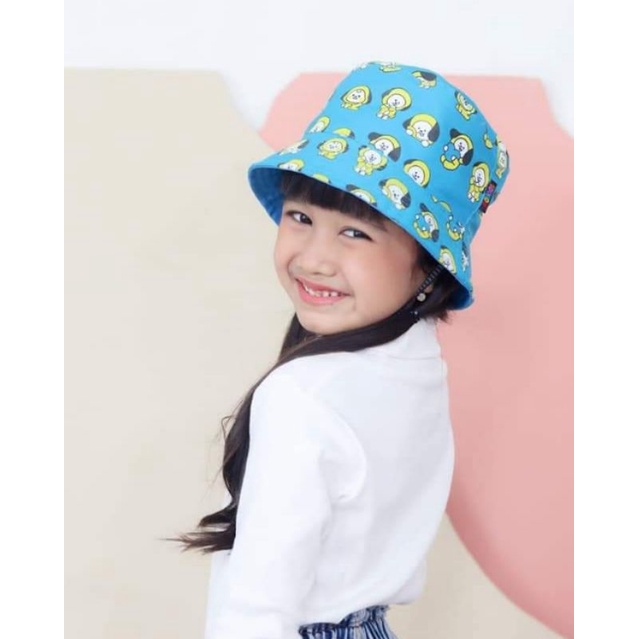 TOPI ANAK PEREMPUAN LAKI MOTIF BOLAK BALIK / MOTIF 2 SISI TOPI BUCKET HAT NC