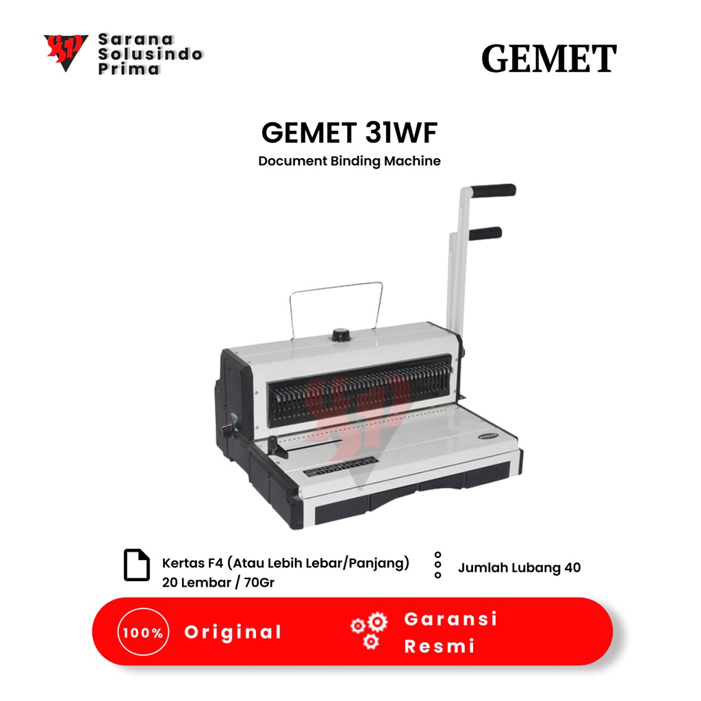 

Mesin Jilid Spiral Kawat Lubang Kotak | Gemet 31WF | GARANSI-RESMI | JABODETABEK