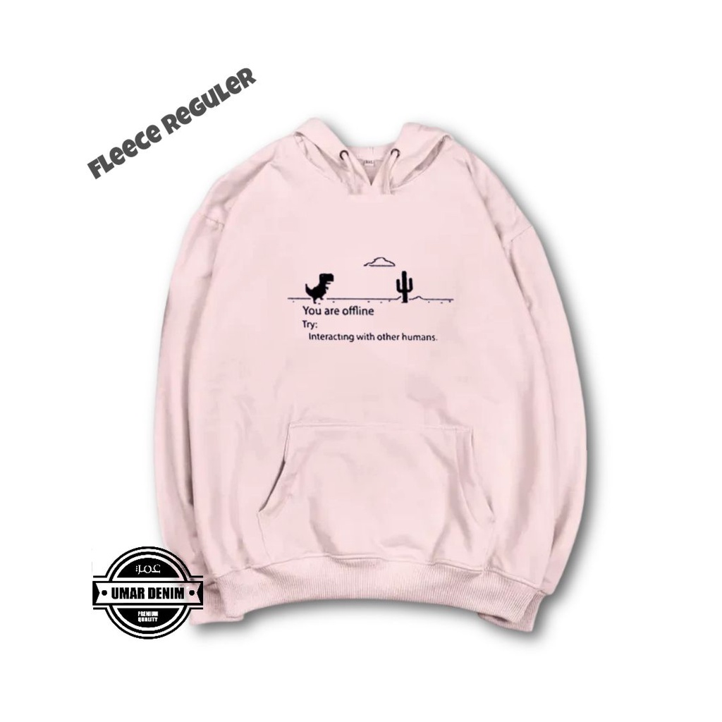 Hoodie Sweater Offline Tebal Wanita Pria Bahan Flece Gramasi 240