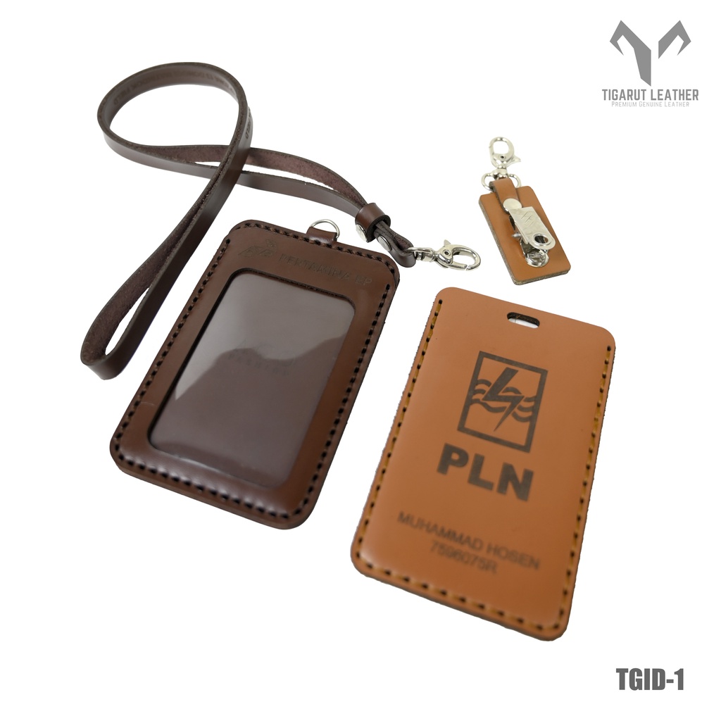 

Tigarut TGID1 & TGID2 Name Tag ID Card Kulit Asli Holder Lanyard Termurah