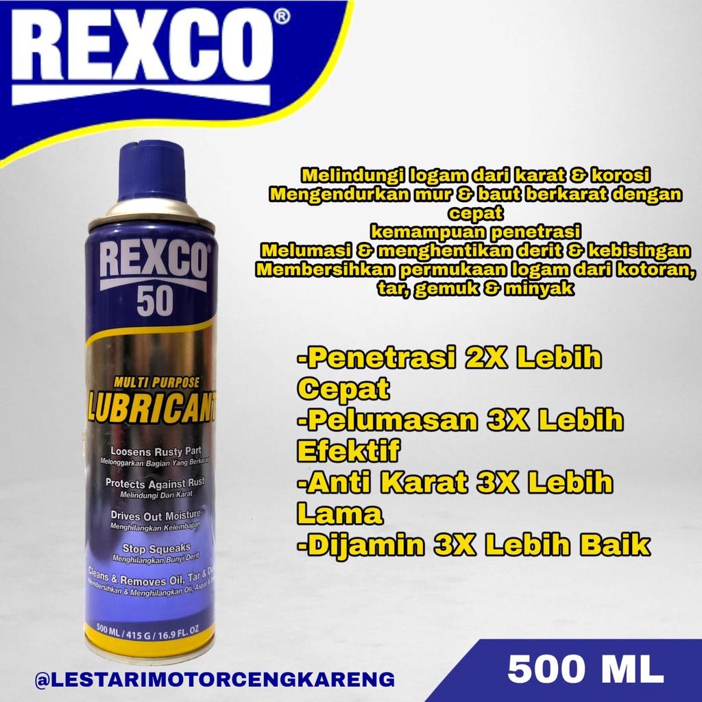 PELUMAS SERBA GUNA ANTI KARAT REXCO 50 500ML SETARA WD-40