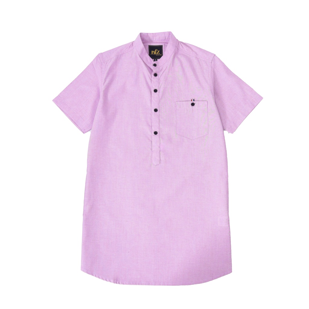 Koko Kurta Pakistan Pria Lengan Pendek Soft Lilac Premium Quality
