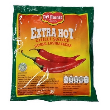 

Del Monte Extra Hot Saus Sambal Extra Pedas Sachet 8 gr isi 24 Pcs