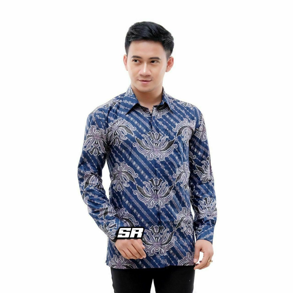 KEMEJA BATIK  .FASHION PRIA MODEL PREMIUM HEM  LENGAN (PANJANG) KATUN PRIMA MURAH M L XL XXL