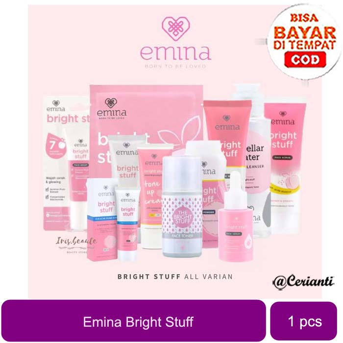 [BRIGHT SERIES | BPOM] EMINA Bright Stuff Series | Acne Prone | Face Wash Scrub Whip Foam | Toner | Moisturizer | Tone Up | Serum Wajah_Cerianti