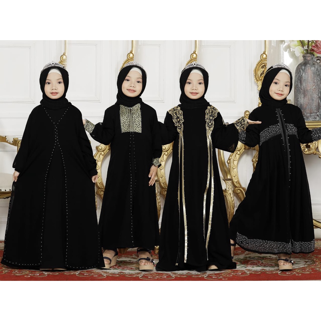 Gamis Anak Perempuan umur 2 3 tahun Abaya Dubai 475 Goldine Dubai Style Muslim Anak Perempuan Abaya 