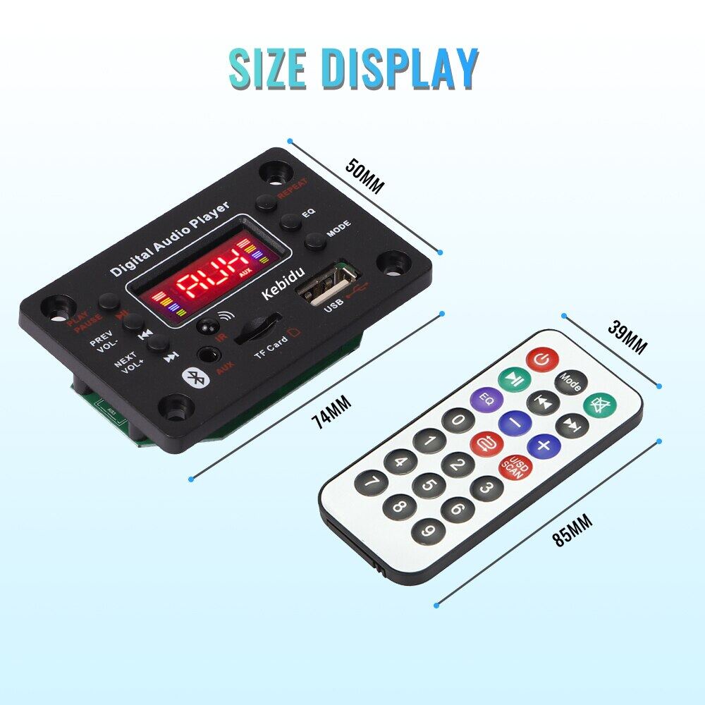 MP3 Player Board with Bluetooth USB SD Card FM Radio Decoder D106BT