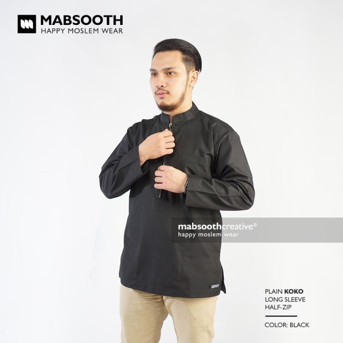 MABSOOTH Baju Koko Lengan Panjang Tipe Resleting