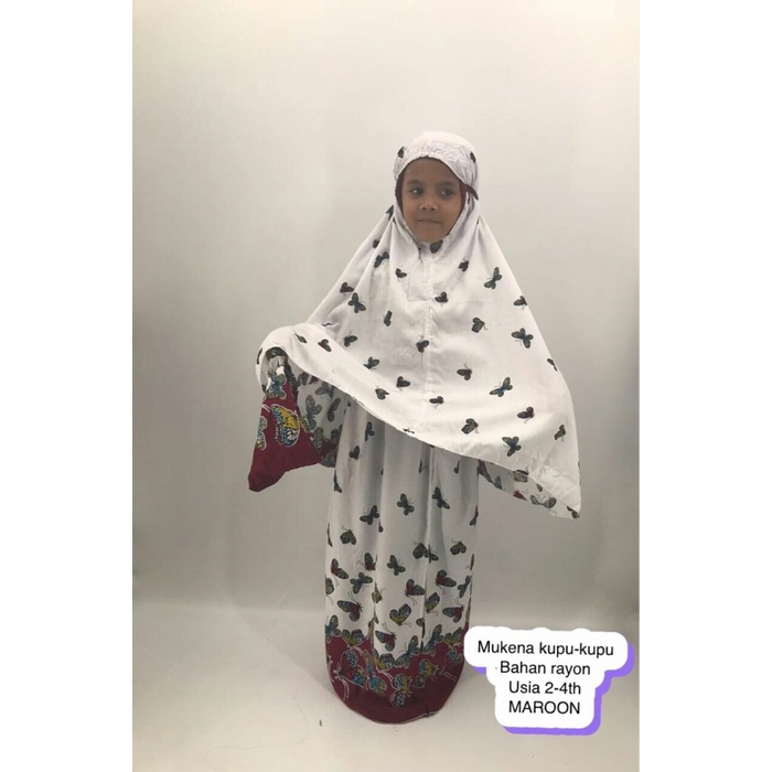 MUKENA BALI ANAK KUPU-KUPU RAYON USIA 2-4TAHUN