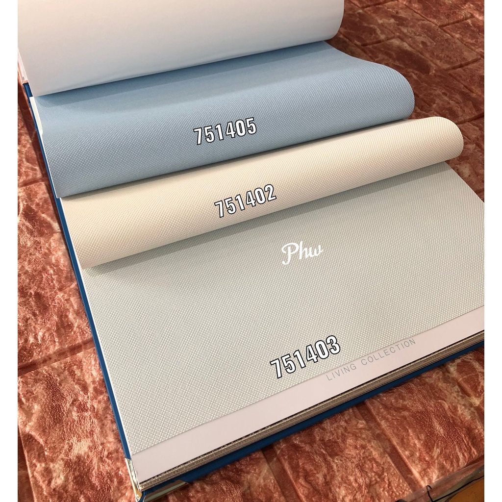 WALLPAPER DINDING POLOS BIRU PASTEL SOFT ABU MINIMALIS ROLL BESAR SHADES
