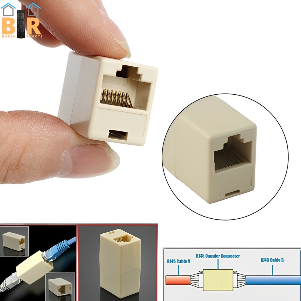 Barel Connector RJ45 Coupler Female To Female Barrel Sambungan Jaringan Lan Ethernet Extention