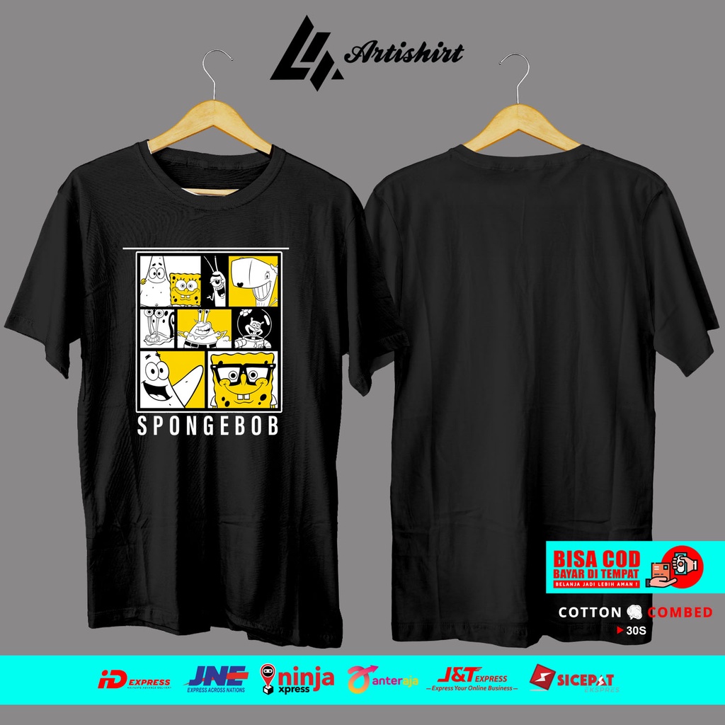 Kaos Spongebob In Frame Kaos Kartun Spongebob Squarepants Kaos Pria Wanita Dewasa Dengan Cotton Comb
