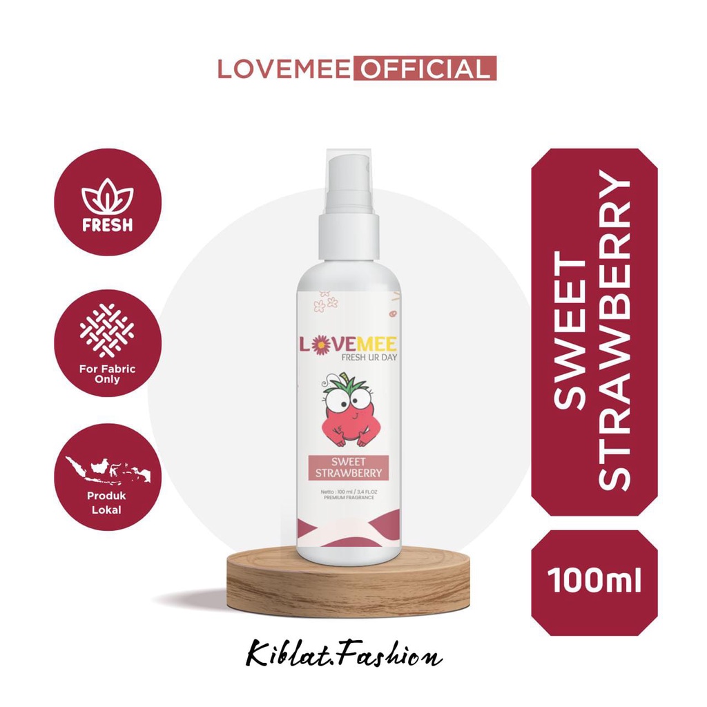 Love Mee Parfum Baju Varian Snappy cherry - Ocean fresh - Sweet strawberry - Sakura 100ml