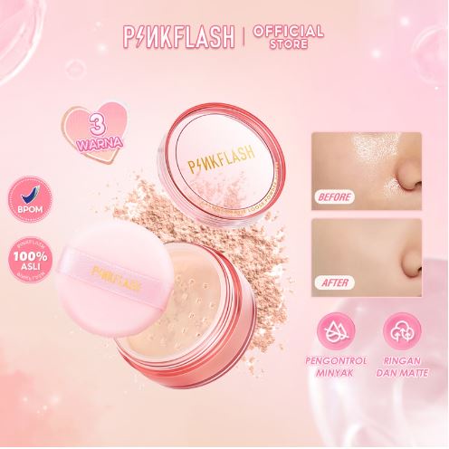 PINKFLASH Bedak Tabur Loose Powder Matte Oil Controller Tahan Lama