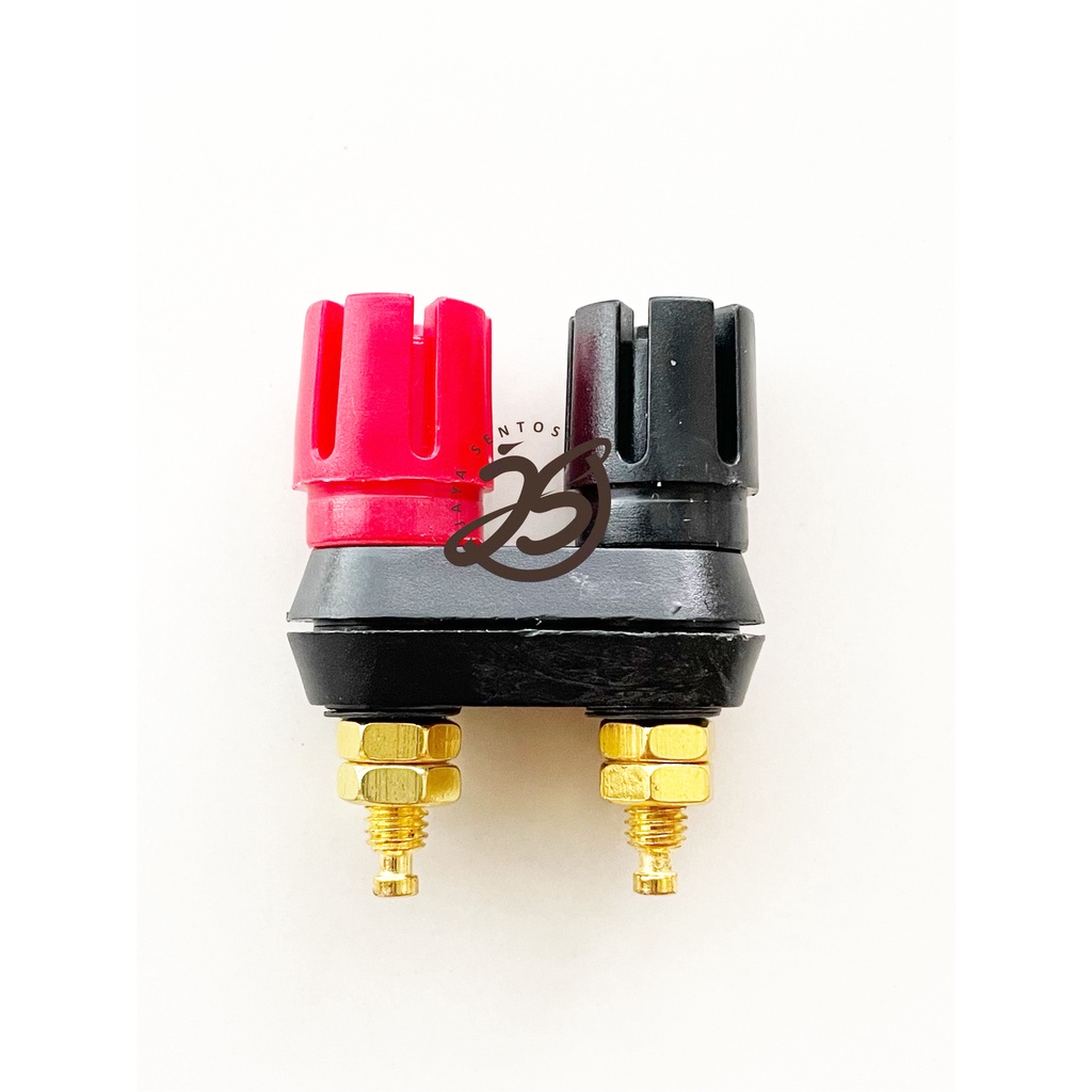 DOUBLE BINDING POST GOLD PLATED SOCKET BANANA TERMINAL 2 PORT BINDING POST GANDA GANDENG