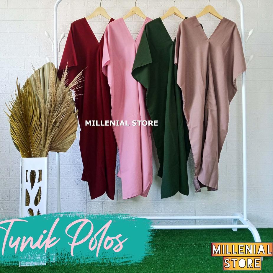 ✫ MILLENIAL BAJU TUNIK POLOS PREMIUM TUNIK KAFTAN BAJU KERJA FORMAL MODERN FREE BELT ➺
