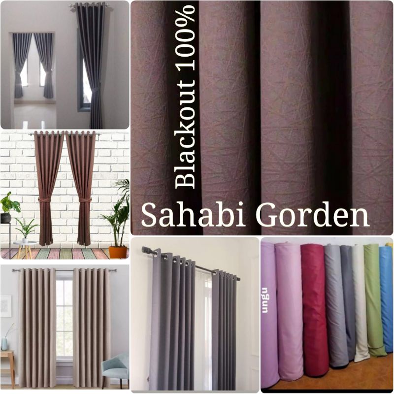 Gorden Jendela Gorden Blackout 100% Korden Jendela Pintu Gordeng Blackout Polos Serat Safron Tebal H
