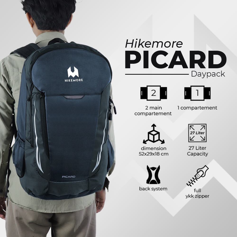 Tas Ransel Kerja Pria Wanita Laptop Hikemore Picard New