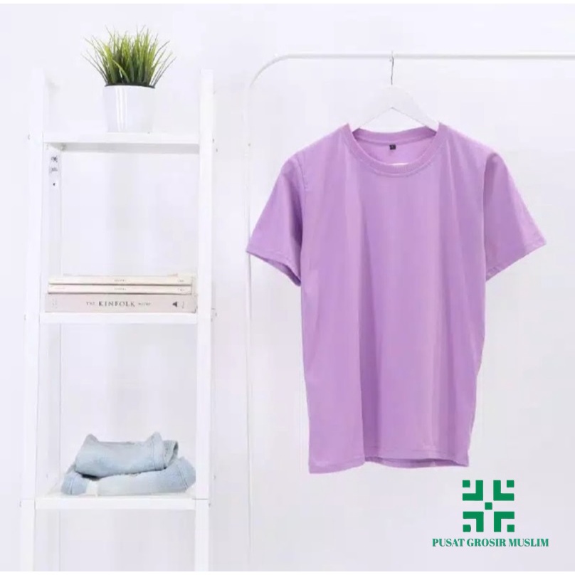 Diskon Kaos Polos Lengan Pendek Kerah O Neck Combed 30s Ungu Lilac