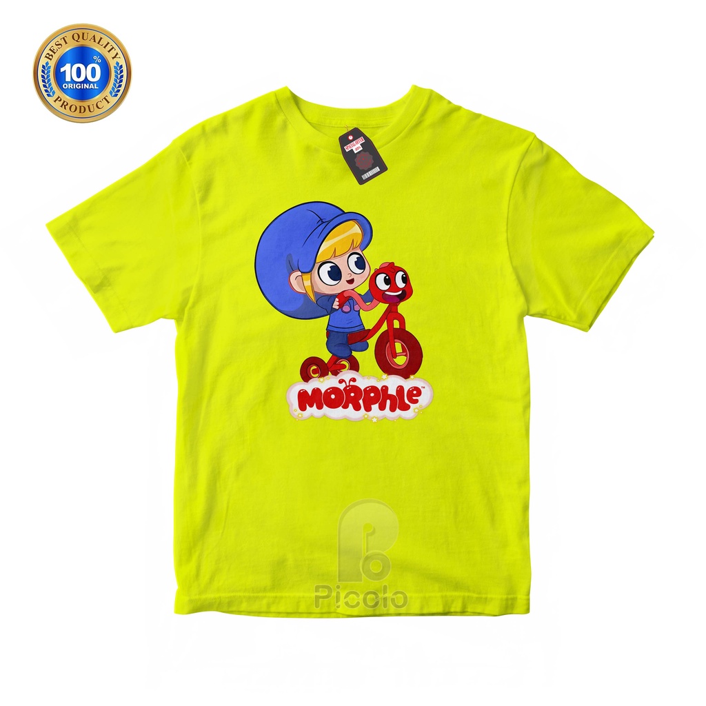 (FREE NAMA) BAJU KAOS ATASAN ANAK MOTIF KARTUN MORPHLE UNISEX Bahan COTTUN