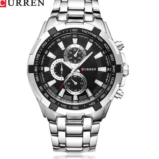 RECOMENDED CURREN 8023 Jam Tangan Pria Analog Stainless Steel Chronograph Tidak Aktif 46MM CURRENOS