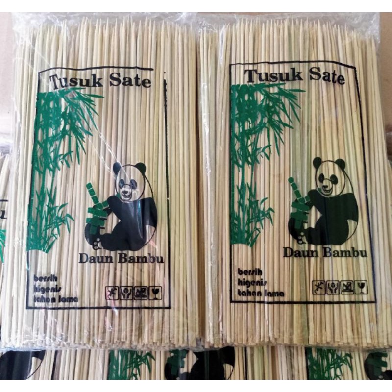 Tusuk Sate Cap Daun Bambu Skewers Tusuk Sate Cap Panda