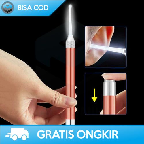 EARPICK LED ALAT PEMBERSIH TELINGA BAYI WITH SENTER BIUTTE.CO STAINLES