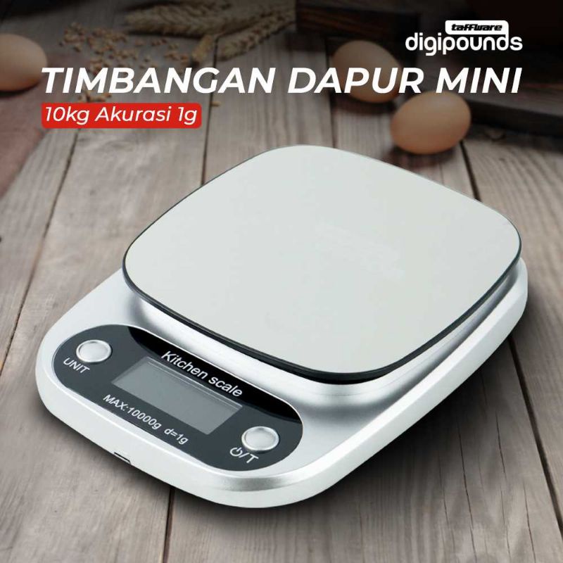 Taffware Digipounds Timbangan Dapur Mini Digital 10kg Akurasi 1g - Z2S