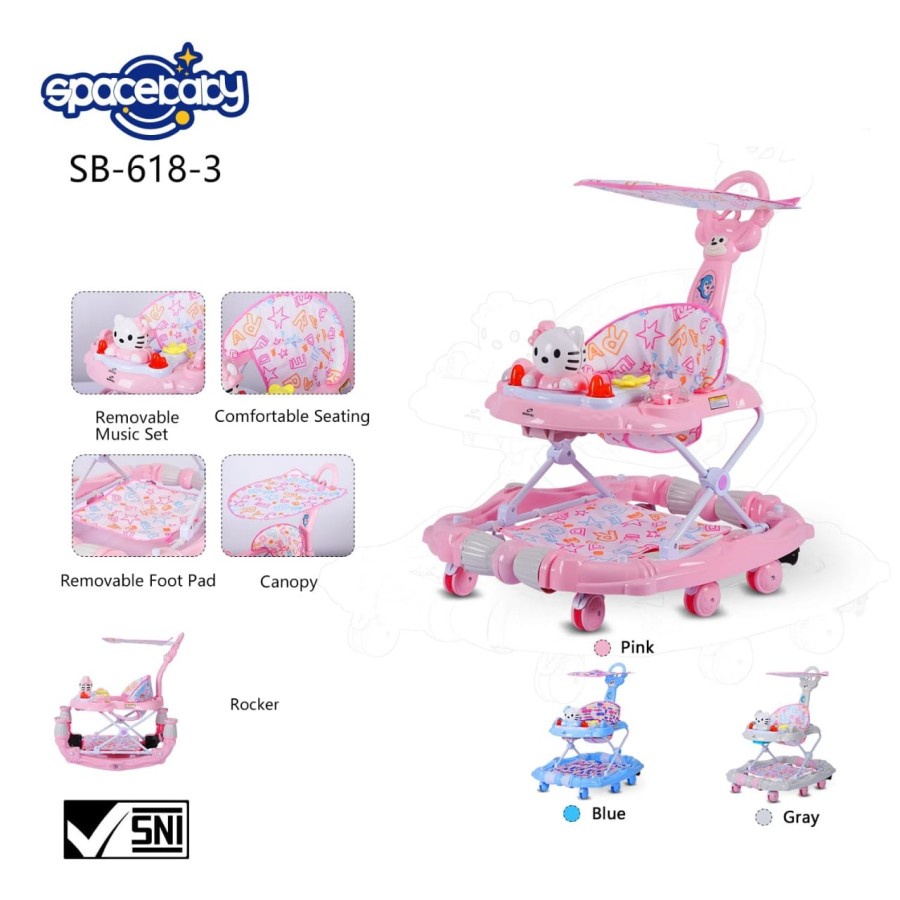 Baby walker spacebaby SB 611-3 612-3 613-3 615-3 618-3 space baby alat belajar jalan anak bayi balita PMB BW 04 06 babywalker SB611-3 SB612-3 SB613-3 SB615-3 SB618-3 BW04 BW06 302 306 309 315 316 505 506 507 509 510 511 512 513 705 707 709