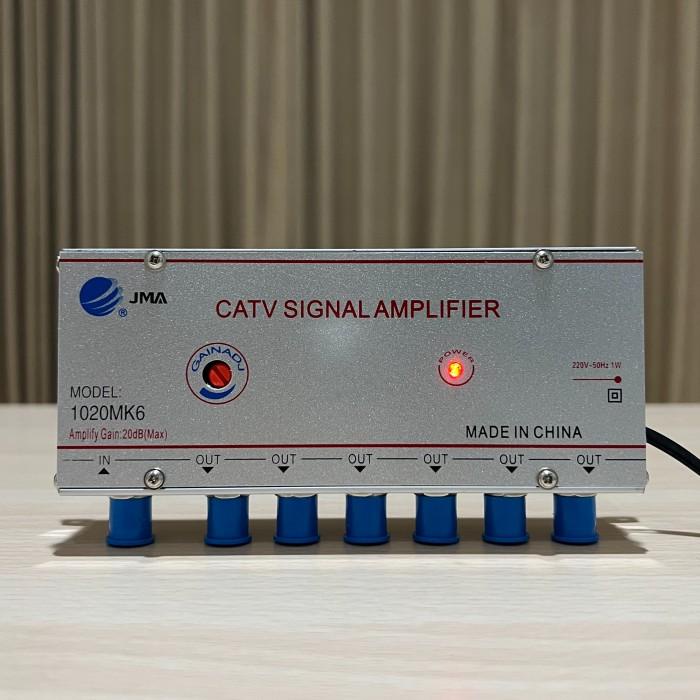 BOOSTER ANTENA TV SPLITTER SIGNAL AMPLIFIER 6 WAY 20 DB JMA-1020MK6