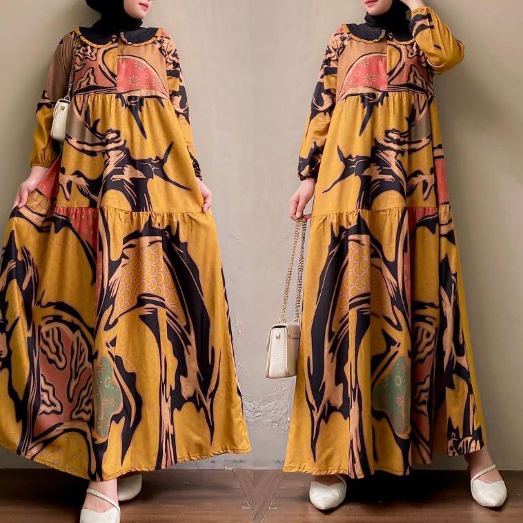 TERLARIS GAMIS BATIK JUMBO LD 125CM GAMIS RAYON PREMIUM GAMIS JUMBO GAMIS BATIK GAMIS MOTIF ABSTRAK 