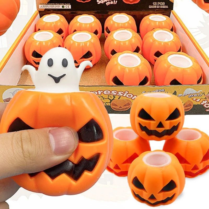 Mainan Hobi Squishy Labu Pumpkin Popit Silikon Balon Silicone Hallowen /squishy kenyal /squishy karakter /squishy murah /mainan anti stress